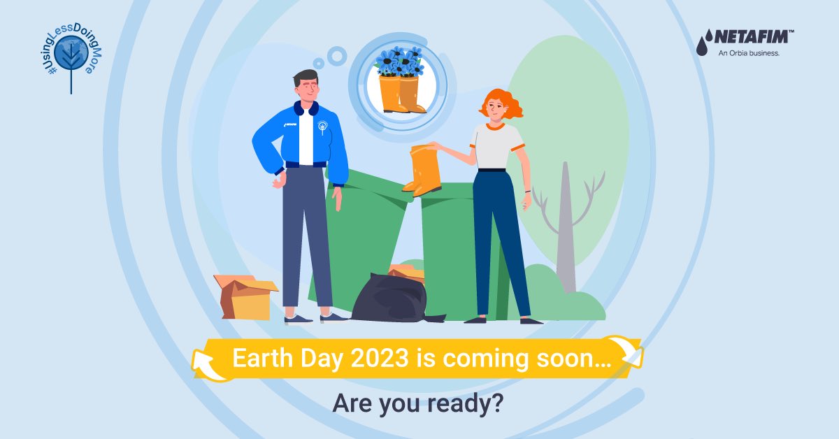 NetafimCorp's tweet image. The #UsingLessDoingMore activity is back- and this year it's all about #ReUse!
Are you ready to make our world a better place?
 Earh Day 2023. Stay tuned…