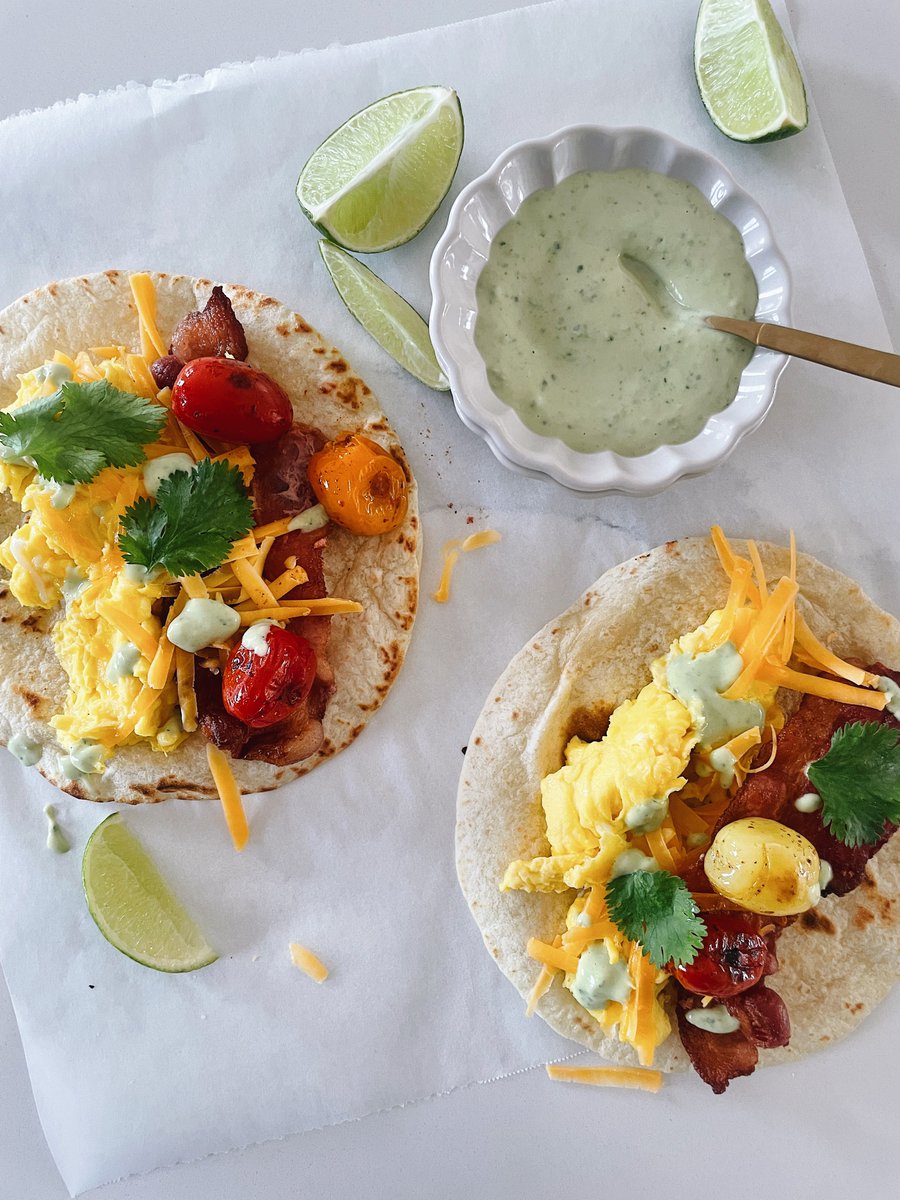 Are you in a breakfast rut? 

You'll feel inspired by these Cheesy Breakfast Tacos with Cilantro Lime Crema made with island dairy, created by our friend Shannon McQuaid! 🧀🥛

MAKE THIS: dfpei.pe.ca/recipes/cheesy…