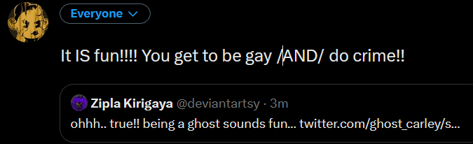 Ghost_Carley's tweet photo. // chat i have the opportunity to do the funniest thing ever. https://t.co/XEctcf0FPr