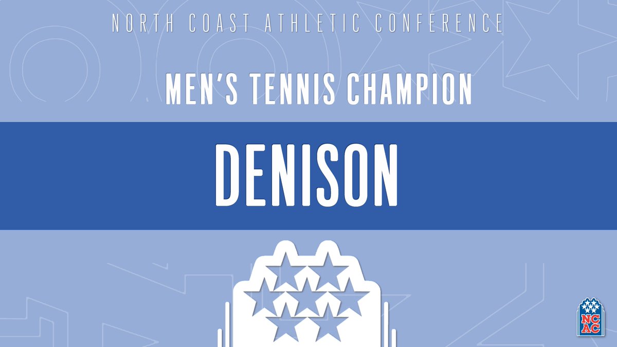 NCAC's tweet photo. The @DenisonSports  Big Red are the 2023 NCAC Men's Tennis Champions! 🏆 #NCACPride https://t.co/4ZVPAyzBog