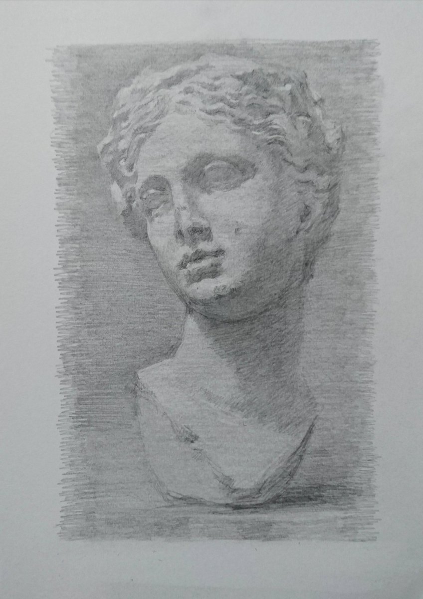 2020 A4白象紙に鉛筆【Bust of Thalia(タリアの胸像)の素描