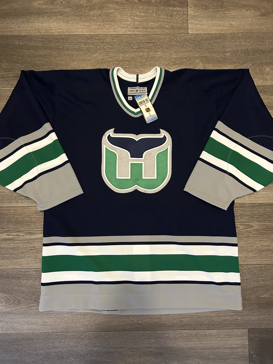 JerseyCentre_'s tweet photo. 🚨 New addition to Personal Collection! Don’t forget new jerseys are posted @everythingjrzys Instagram account, be sure to follow it!🚨

Another Blank Hartford Whalers CCM 1992-96 NWT Authentic Away Jersey!

What player would you customize on this jersey? #HockeyTwitter https://t.co/SLoBqscLel