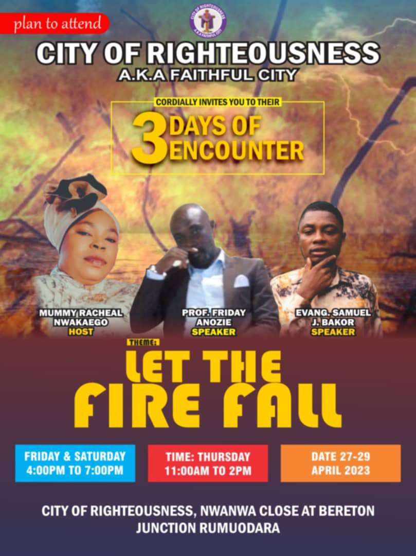 ProphetFriday's tweet photo. Plan To Attend And Be Part Of What God Will Be Doing In Port Harcourt Rivers State Nigeria Next Week Friday 28th Of April 2023 I Will Be Ministering Along Side Other Great Men And Women Of God. https://t.co/CnFoZqhLpi