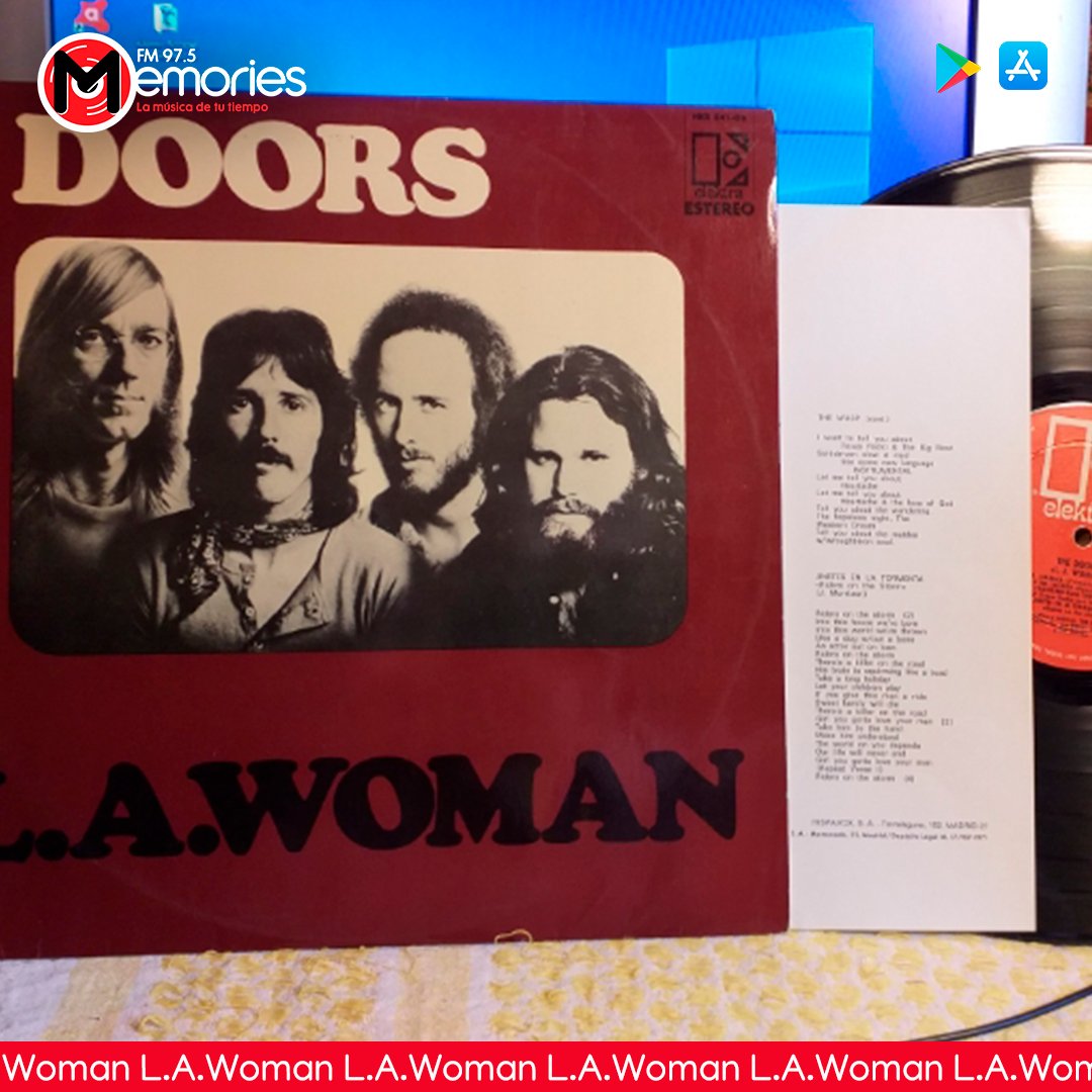 memories975fm's tweet photo. ÁLBUM L.A. WOMAN

#undiacomohoy del año 1971 se publicaba el sexto álbum de estudio de la banda de rock estadounidense The Doors, este fue el último disco que grabó el cantante Jim Morrison.

La Revista Rolling Stone situó al álbum en el puesto 362 de los 500 mejores álbumes de todos los tiempos
#lawoman #thedoors #memories #lamúsicadetutiempo
.
.
.
📻 Sintoniza la 97.5 FM
🎧 Seguinos en Redes
📲 Descarga la App
💻 Escuchanos en https://t.co/vVkKpXEdbt