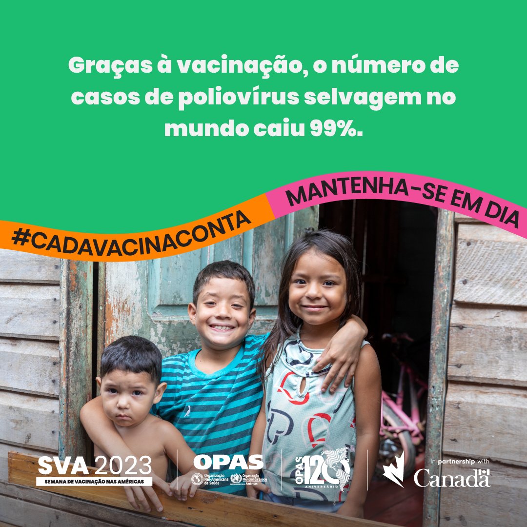 OPASOMSBrasil's tweet photo. Há 40 anos, a pólio paralisava quase 1.000 crianças por dia em 125 países, inclusive na Região das Américas. 🛡️👶🏾

Mantenha-se em dia #CadaVacinaConta

ℹ️ https://t.co/3AeEOszCHK

#SVA2023 https://t.co/ssLqdiBI0Y