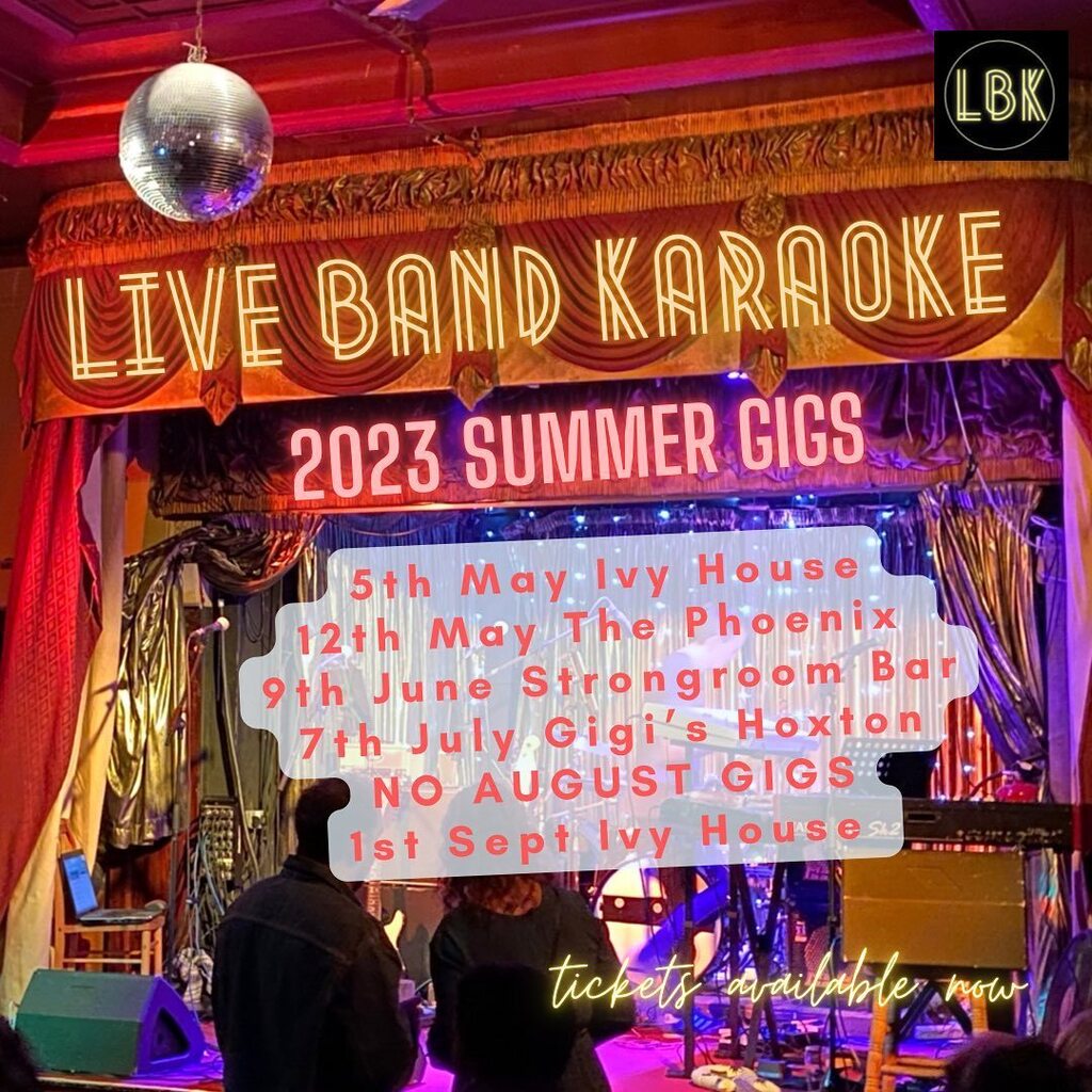 LBKPeckham's tweet photo. Hey you, fancy joining us on stage for some live band karaoke this summer? OH GO ON THEN, crack open the diary because we’re going exploring and taking LBK to the east end! 🎉🎙✨🥳 https://t.co/C3kotGHHPZ https://t.co/dFbxq9A1Z2