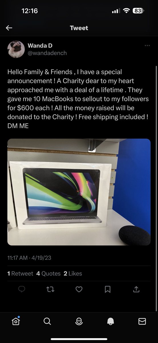 Jamalhinton12's tweet photo. Hey guys I just spoke with Wanda, her twitter has been hacked! Please do not buy anything from the account acting as her it is a scam. Thank you! https://t.co/iD5Pmxu2Wb