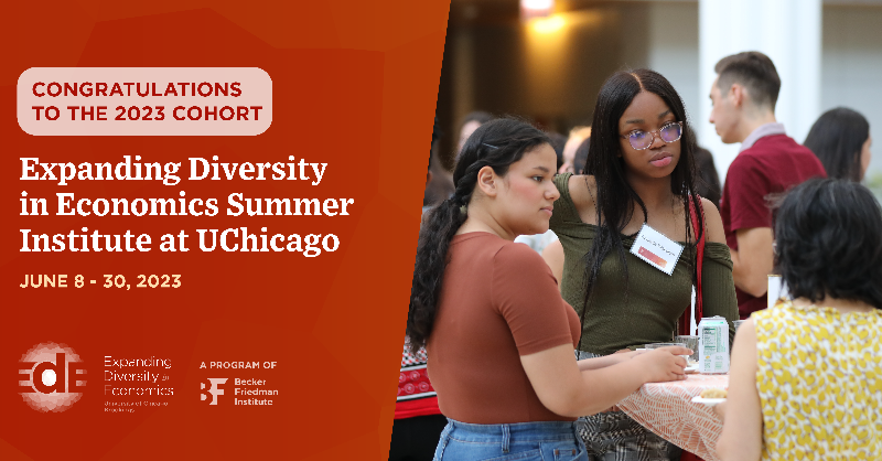 BeckerFriedman's tweet photo. ICYMI: Joint with @BrookingsInst Hutchins Center, we announced the 2023 cohort of the Expanding Diversity in Economics Summer Inst. The program is supported by @ChicagoBooth, @UChi_Economics, @NorthernTrust, @ArielInvests, @pgpfoundation, AQR Capital Mgmt, &amp; @LuminaFound.