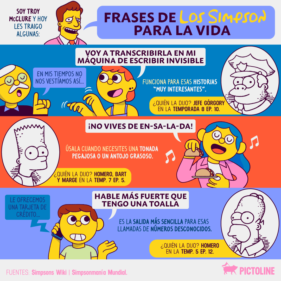 pictoline's tweet photo. “¡No vives de en-sa-la-da 🥗🎵!”

En el Día Mundial de Los Simpson, algunas de sus frases más icónicas para la vida: https://t.co/6XkivVUosO