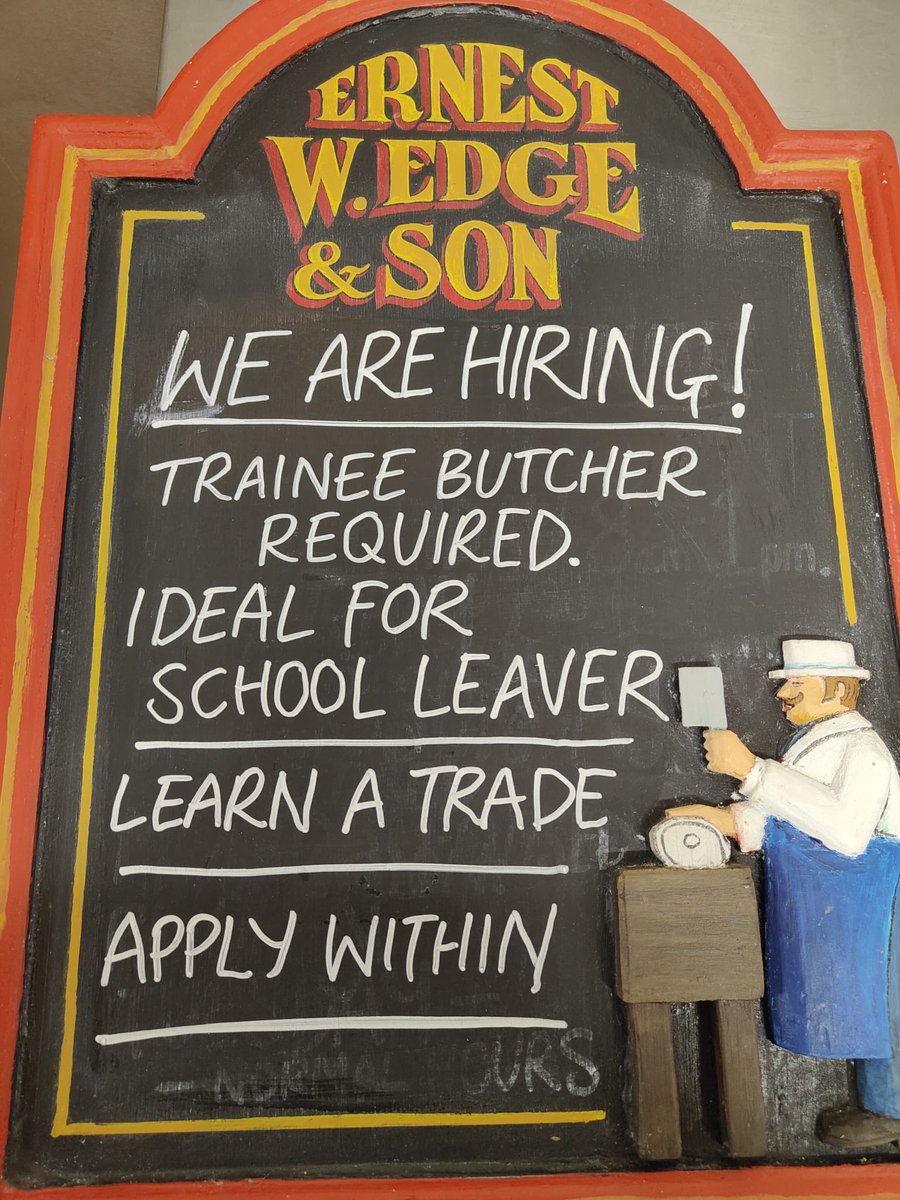 EWEdgebutchers's tweet photo. This is a great opportunity for a new school leaver. A trade for life! If you love good food and want to learn how to produce it,call us on 01244675156 or pop in.We are interviewing now ready for when you break up. ⁦@ShitChester⁩ ⁦⁦⁦⁦@chestertweetsuk⁩ 🥩👌 https://t.co/gpD9ANzUwy