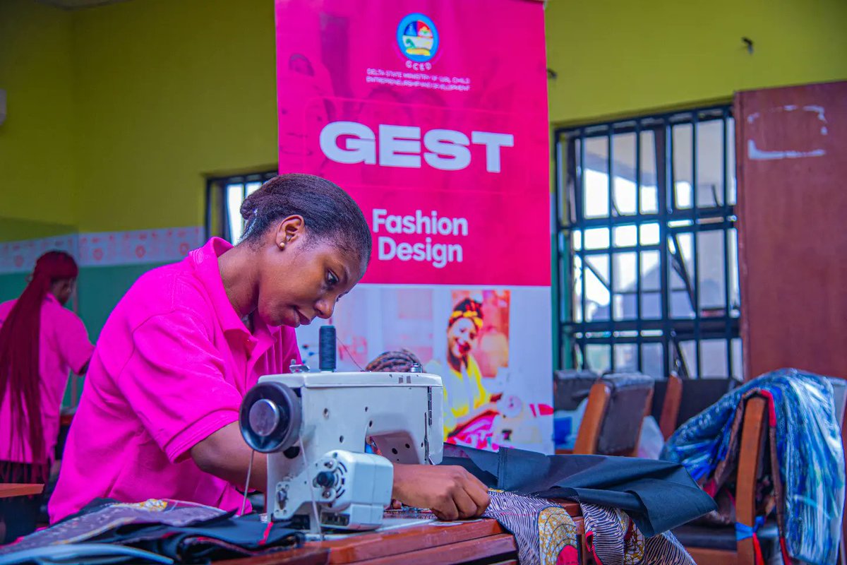 Deltahagcd's tweet photo. The proficiency testing exercise for the #ProjectGEST beneficiaries who were trained in Fashion Design continued today in Warri at the Delta State Vocational Education Centre, Egbokodo

#DeltaStateMGCED
#ProjectGEST
#Fantastic500 https://t.co/QkM1x8W2p7