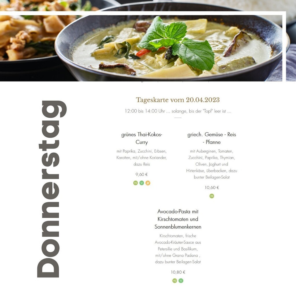 Der Wetterbericht verspricht ein Frühlingswochenende ... als Tipp: zum Pläne schmieden kommt ihr mittags einfach zu uns!
...
bei Hunger: Doppelklick
...😉...

#vegetarisch #vegan #restaurant #mittagessen #ingolstadt #frühling #gemüse #frisch #veganfoo… instagr.am/p/CrOoLsvMo62/