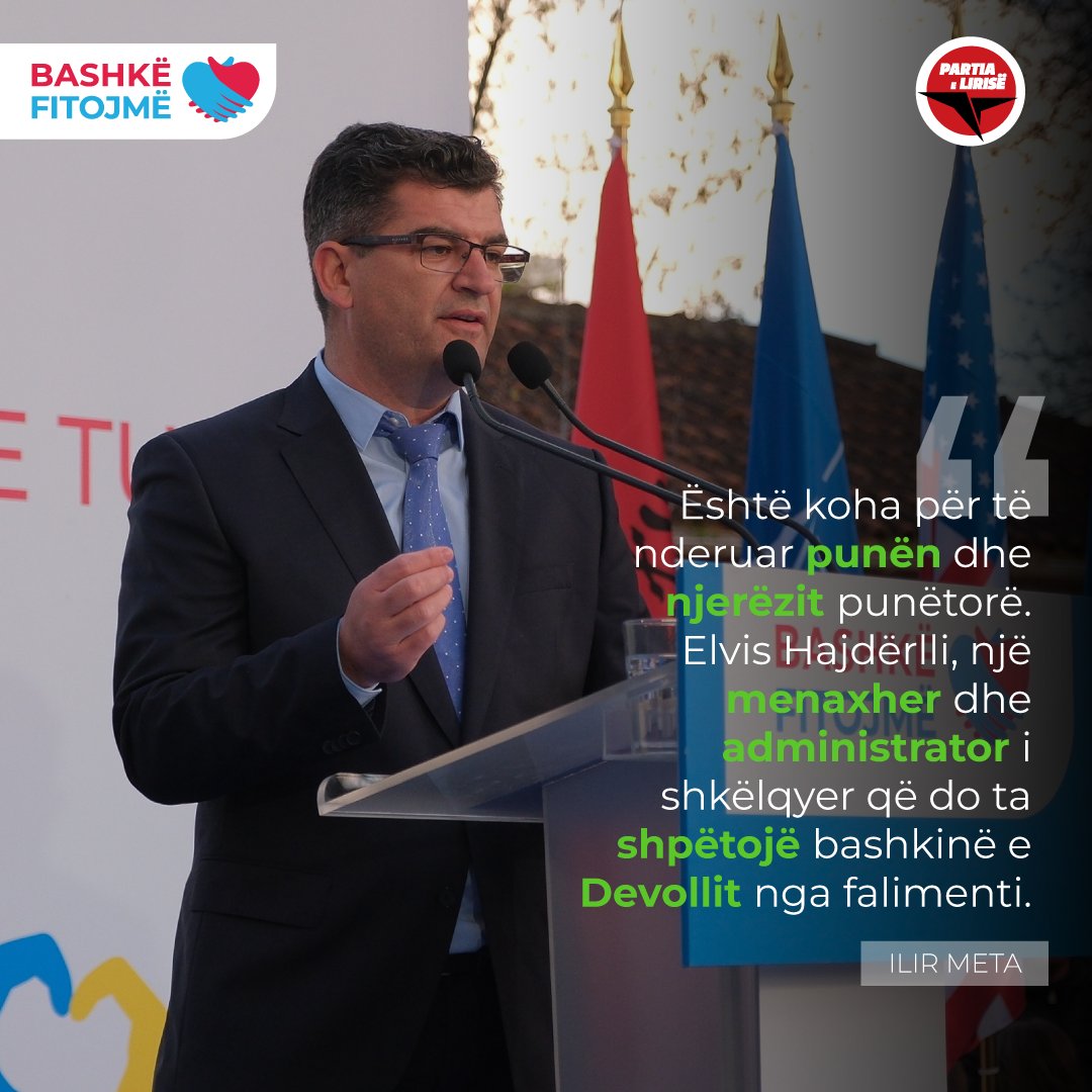 ilirmetazyrtar's tweet photo. Elvis Hajdërlli, Ndryshimi për Devollin!
Bashkë🤝Fitojmë!✌️🇦🇱
#PartiaLirisë #BashkëFitojmë #Devoll #14Maj #NdryshimMeÇdoCmim https://t.co/709FoHlxvW