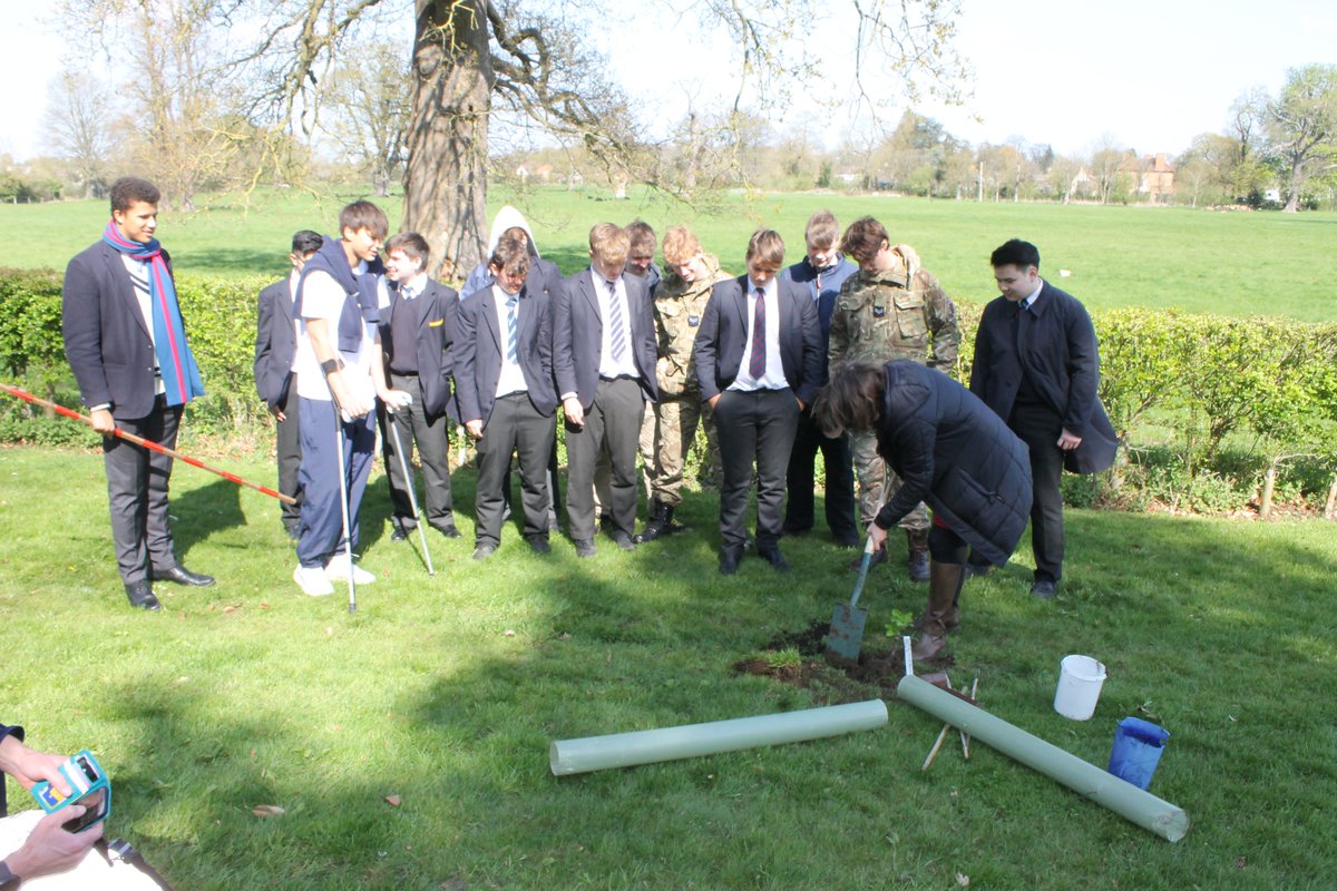 ChrisHJones1's tweet photo. @BSIckwell Miss Bell plants a tree to recognise her contribution to the reserve.
The boys line up next weeks task--Shifting "Log Armageddon" https://t.co/lt16uRwdB3