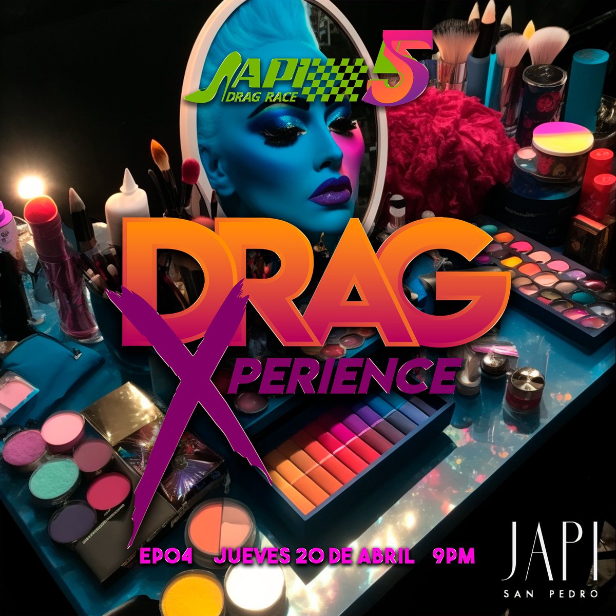 JapiDragRace's tweet photo. Este ✨jueves 20 de abril ✨veremos la transformación de 9 personas en su primer show Drag junto con nuestras 9 participantes en el Episodio04 de @japidragrace 5.

COVER $150 toda la noche. Las puertas se abren a las 9:00 pm.
No olvides reservar directamente en @japisanpedro https://t.co/lCvFZcCh0F