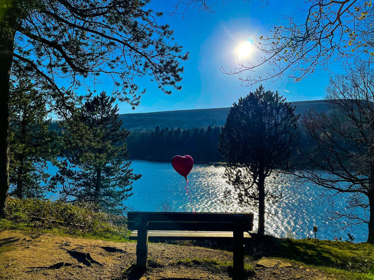 I always wonder about the stories that benches hold. 
I sat on this bench in the morning and admired the beauty in-front of me. I passed it again around 6 hours later and a heart balloon had been tied to it ..... (cont in comments) 
#peakdistrictnationalpark #love #balloon #bench