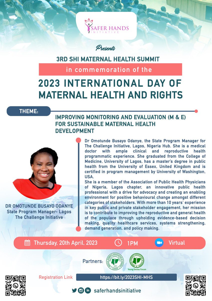 SAFER_HANDS's tweet photo. It’s tomorrow!!!
Meet our speakers… It promises to be loaded!
#shi #SHIIDMH #IDMH #IDMH2023 #SHIMaternalHealthSummit #MaternalHealth #MaternalRights #SHISummit #MaternalHealthSummit https://t.co/CAxZWkOmQk