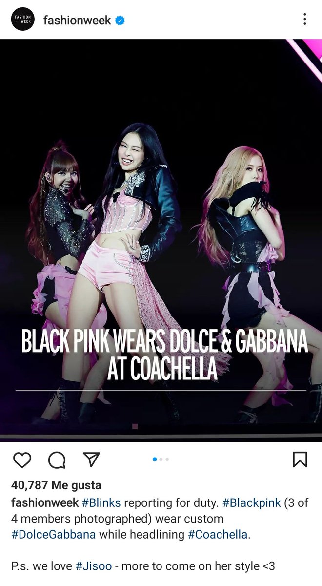 Forjisooilive's tweet photo. If it wasn't because Jisoo's fans and the true blinks showed their annoyance, they would never have "corrected" the post, was it so difficult to delete and post a new one with the 4 members? Never do that again @FashionWeek
#RespectJisoo https://t.co/2aP49jFqSg