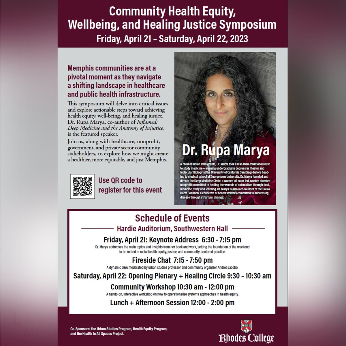 Repost: 

Join us April 21-22, for the Community Health Equity, Wellbeing, and Healing Justice Symposium.

Together, we can make a meaningful impact toward achieving health equity, wellbeing, and healing justice for all.