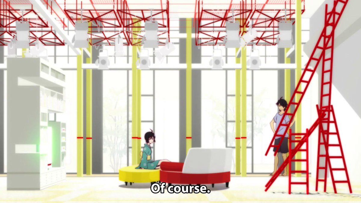 gatari_lines's tweet image. Nisemonogatari Episode 1:
Of course.
