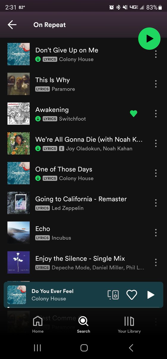 last selfie vs. on repeat