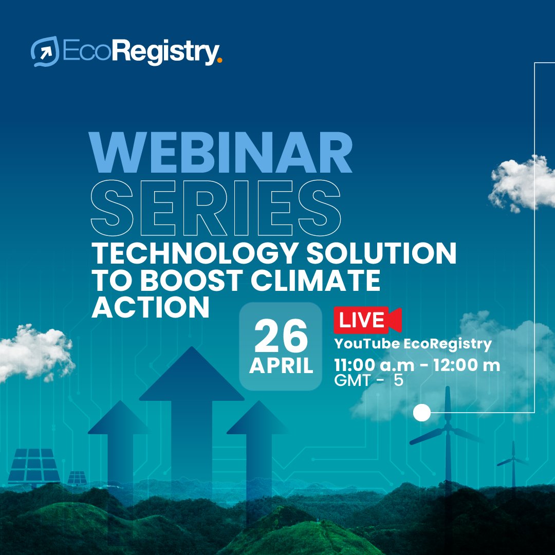 EcoRegistry's tweet photo. Meet the panelist for our next #Webinar: #Technology solution to boost #climate action. 
_ 
Conoce a los panelistas de nuestro próximo Webinar: #Soluciones tecnológicas para impulsar la acción por el #clima.    
Link to register / Registrate en este link:  https://t.co/890oeQQOn0 https://t.co/609ZGyuemK