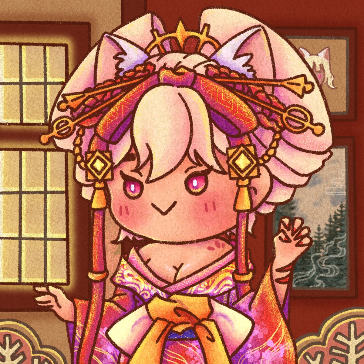 Cattleya Lilacのキャラクターが由宇霧の着物を着ている絵
♨️<a href="/oiran_yugiri/">ゆうぎり（由宇霧）＠ナラティビスト</a> x <a href="/CryptoMaids/">CryptoMaids&Butlers@SOLD OUT</a> コラボファンアートコンテスト♨️

I join #Oiran_Maid She will be resident in 👻SPIRIT TOWN👻💕

#SpiritTown