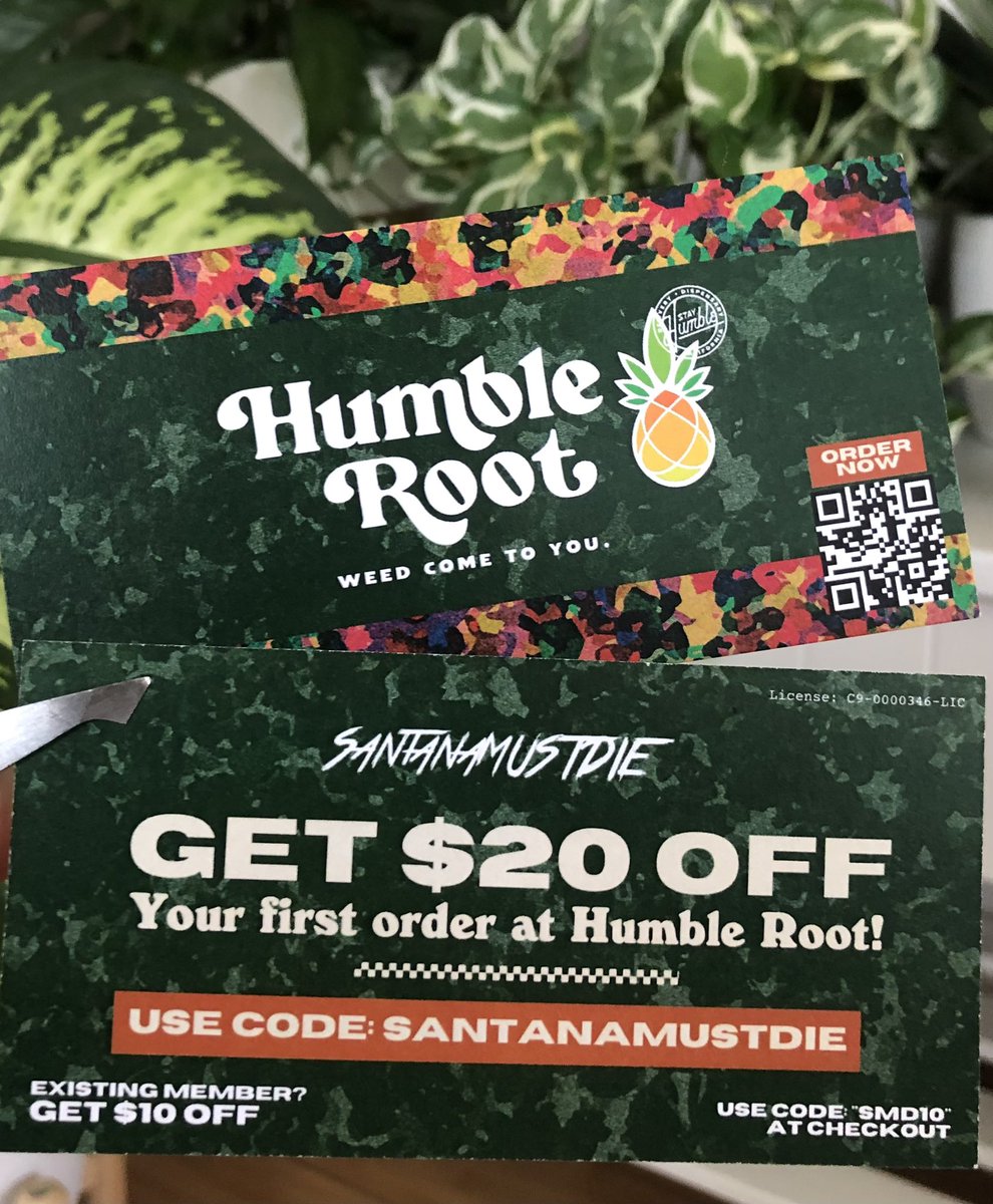 SantanaMUSTDIE's tweet photo. 4/20 TOMORROW. 

3-6PM. I’m at the Pineapple store spinning 4 the festivities.

+ USE PROMO CODE: SANTANAMUSTDIE for $ OFF ANY ORDER THROUGH HUMBLE ROOT. 

(SMD10 for existing clients) https://t.co/9a1bniAMI2