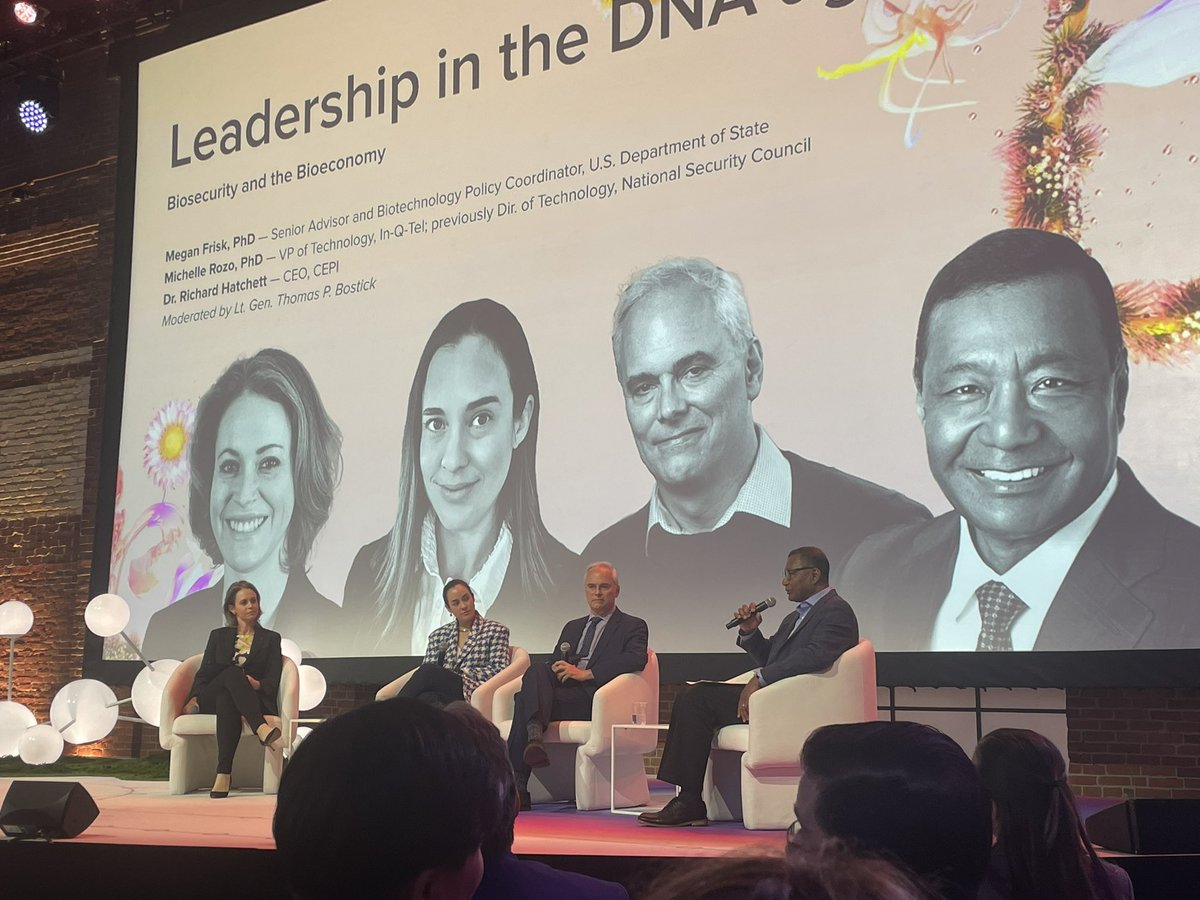 Ginkgo_Biosec's tweet photo. “Biology doesn’t respect borders” and we must build in multilateral resilient systems with a large, diverse group @Michelle_Rozo on Leadership in the DNA Age at #GinkgoFerment https://t.co/oxfkm3Z8Uv