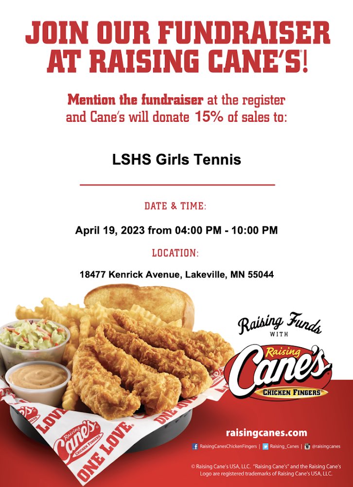 GirlsTennisLSHS's tweet photo. Friendly reminder you do not need to make dinner tonight...
Don't forget to mention Girls Tennis at check out and they will donate 15% back to our program.  The Captains will be there at 5:30 for dinner.  Thank you Alisha Perkins for organizing this event. https://t.co/K5zqHTNfjJ