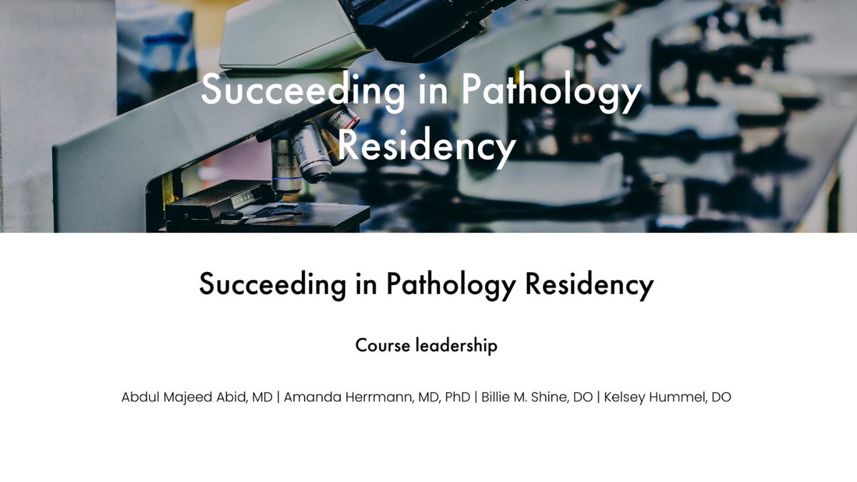 PathElective's tweet photo. We are excited to announce a new course available to #PathElective users.  Check out #SucceedingInPathElective taught by @abdulabidMD, @HerrPath, @bmshinedo, and @4theLoveofPath

https://t.co/N0ybpfywx6 https://t.co/uGggb51FmO