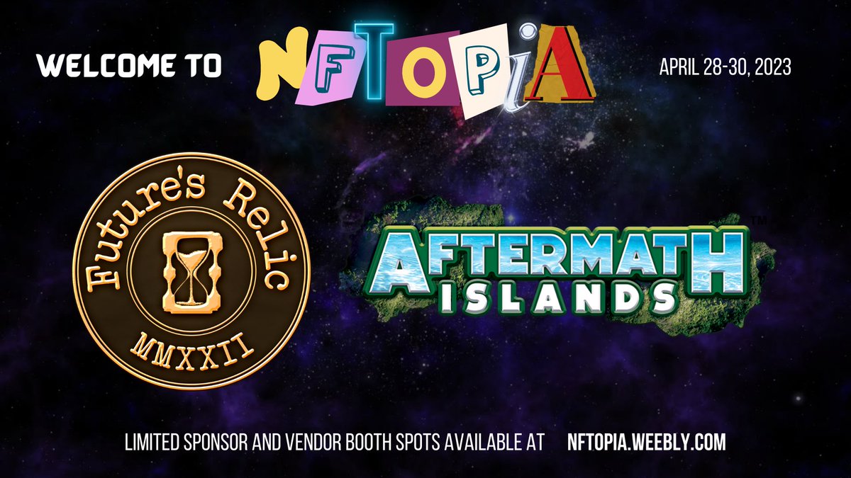 thenftopia's tweet image. Get ready to check out @FuturesRelic and @AftermathIsland at NFTopia 2! Don't miss out~