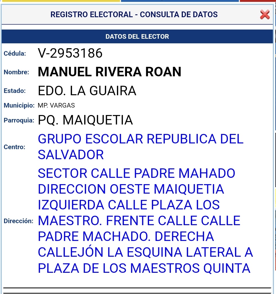 Josemanu_Rivera's tweet photo. Acabo de revisar el REP que se va a usar y veo que mi papá está habilitado para votar en las primarias, ¡que suerte!... 😉
Bueno, podría votar si no fuera por el simple detalle que está muerto desde el 15 de agosto del 2003.🧐😒 https://t.co/htRP5IbIdH