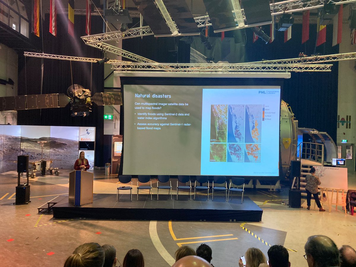 PlymouthMarine's tweet photo. Our Dr Gemma Kulk was a keynote speaker for an event by the European Space Agency (@esa) today. She spoke about using #SatelliteData to monitor #WaterborneDiseases &amp; its potential as a global public #HealthTool. Check out the photos &amp; slides from her session 👇🛰️ @ESA_CommGateway https://t.co/yo70C5mITh