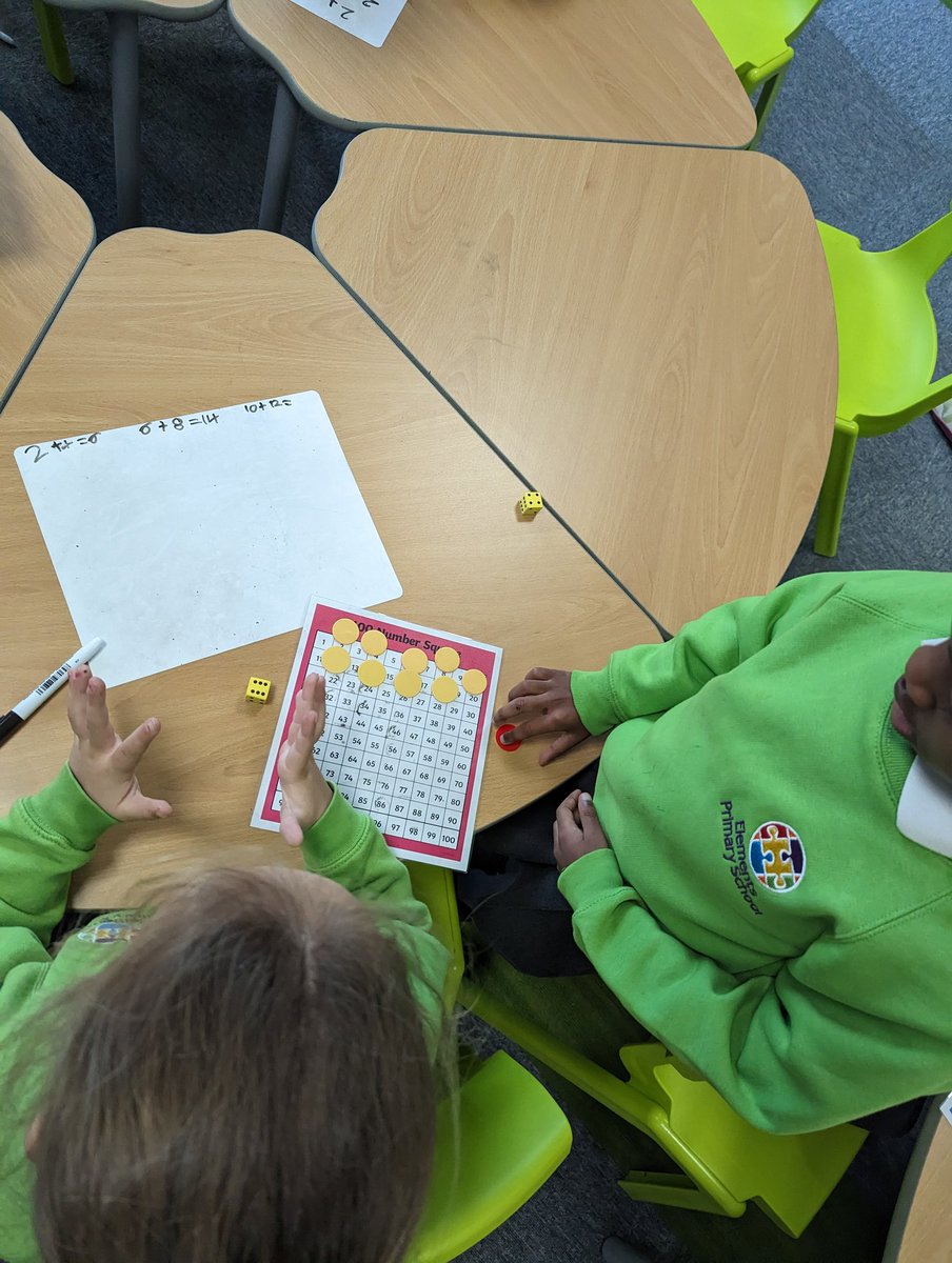 RoWinstanley's tweet photo. Year 1 have been finding patterns on the number square today, while focusing on counting in 2s. They loved using the dice to find multiples of 2. #patternsinmaths #year1 #countingin2s @ElementsSchool https://t.co/vqVQ1jI5ve