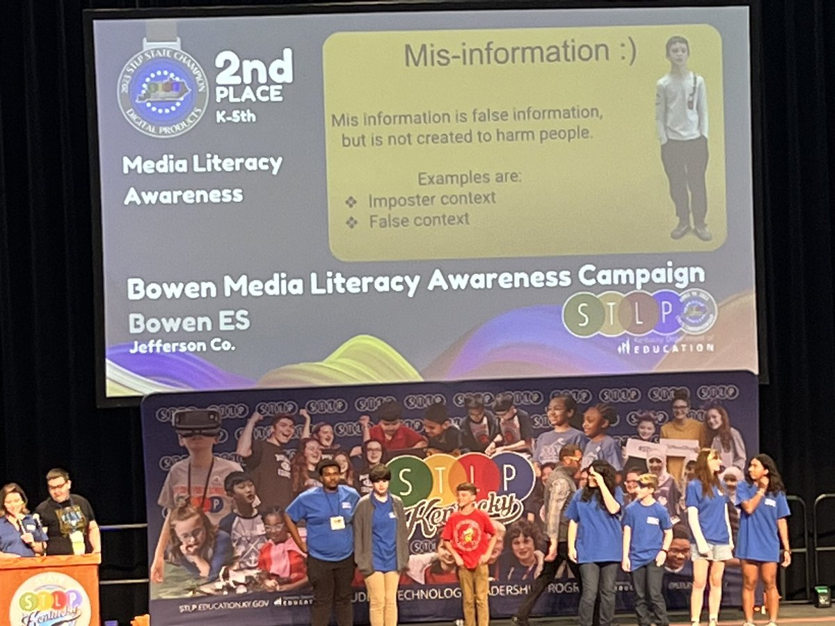 4 Bowen DPOJ projects placed at STLP State! 
1st Place Digital Storytelling 
2nd Place epublishing
2nd Place Digital Element Design
2nd Place Media Literacy Awareness 
Way to go, Bees! 🐝 💛🖤
<a href="/amy_cuenca1/">Amy Cuenca</a> <a href="/BowenBees/">Bowen Elementary</a> <a href="/STLPKentucky/">STLP Kentucky</a>