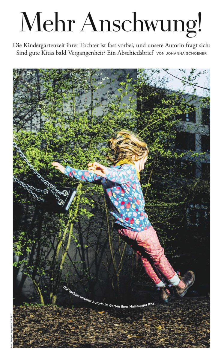 jo_schoener's tweet photo. Bei euch war der Alltag nie etwas, das es nur zu bewältigen galt. Der Alltag war das Leben… In der @DIEZEIT von morgen habe ich einen Abschiedsbrief an unsere Kita in Hamburg Altona geschrieben. Eventuell ist es ein Liebesbrief geworden. Wut ist auch dabei.
#twKita https://t.co/uNPv7jnqRi