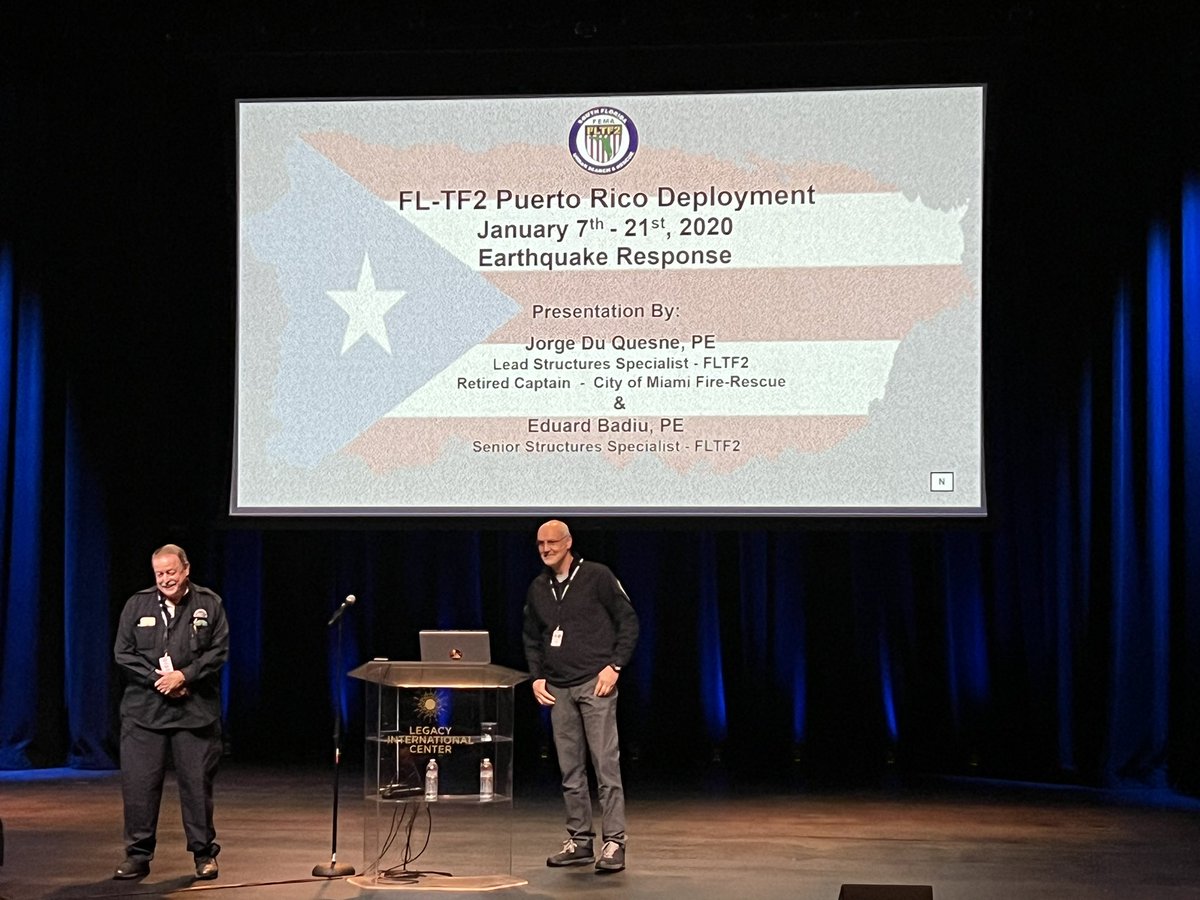 During the recent IST CE Workshop, our Lead StS Jorge Du Quesne (PE, ret. COM Capt.) and Senior StS Eduard Badiu (PE), were asked to give a presentation to IST members present on the science of earthquakes and FL-TF2’s earthquake response to Puerco Rico in 2020.