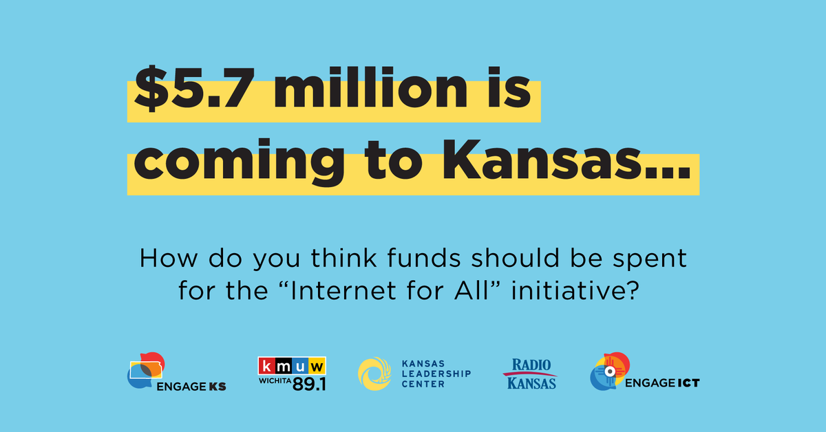 Join <a href="/KMUW/">KMUW</a>, <a href="/TheKLC/">Kansas Leadership Center</a> and <a href="/RadioKansas/">Radio Kansas</a> for the first ever Engage Kansas on April 24 in Hutch. We're discussing the "Internet for All" initiative that's bringing $5.7 million to Kansas to expand internet access. Learn more at engageict.org.