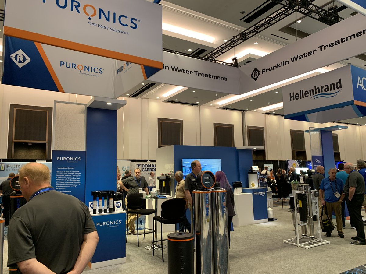 puronics's tweet photo. Happening now in Las Vegas! We are exhibiting at the #WQA2023 Convention &amp; Exposition. Come meet our team at booth #201 from April 19-20. 

#Puronics #watersystems #watertreatment #waterquality #cleanwater https://t.co/uSwzl4zlU5