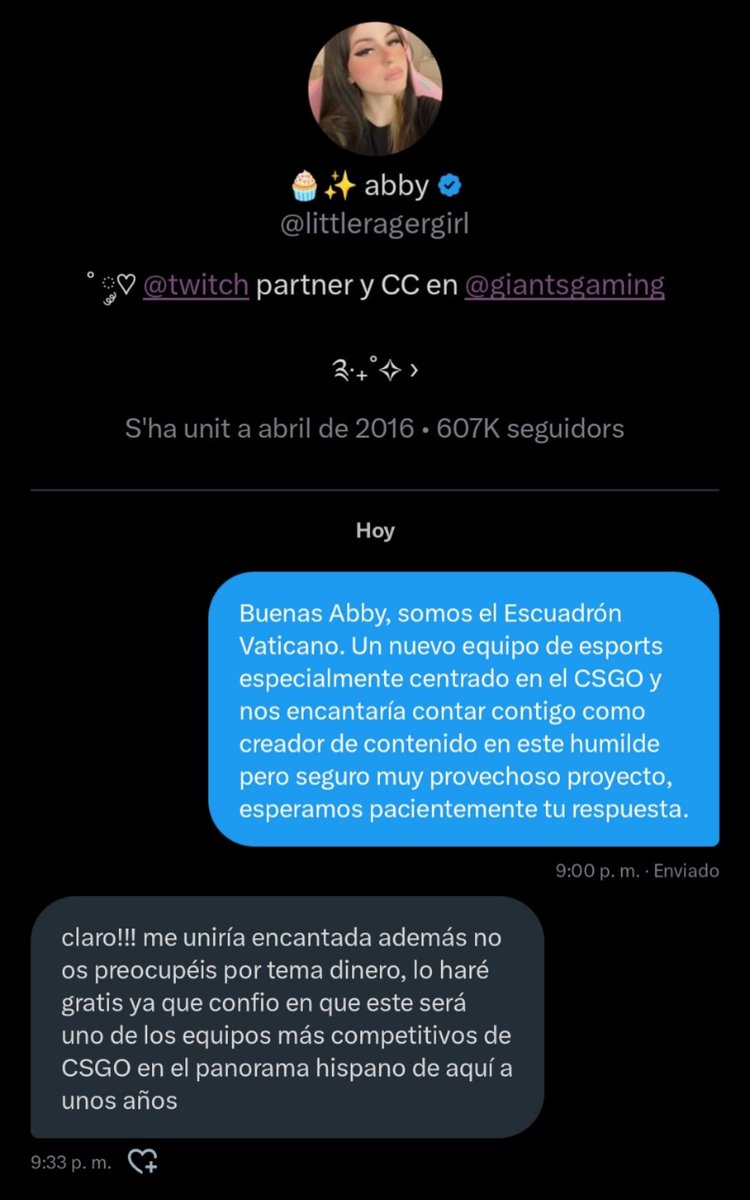SquadVati's tweet photo. Presentamos el Escuadrón Vaticano, equipo amateur de CSGO formado por: ( @xokaspov__ @Tyder__ @follacamiones24 @_danii5_ @alfonsog3_ )
Ya nos hemos puesto en contacto con varios creadores de contenido, ¡los cuales estan interesados en nuestro proyecto!
#SomosVaticano https://t.co/84qsaOKmi7