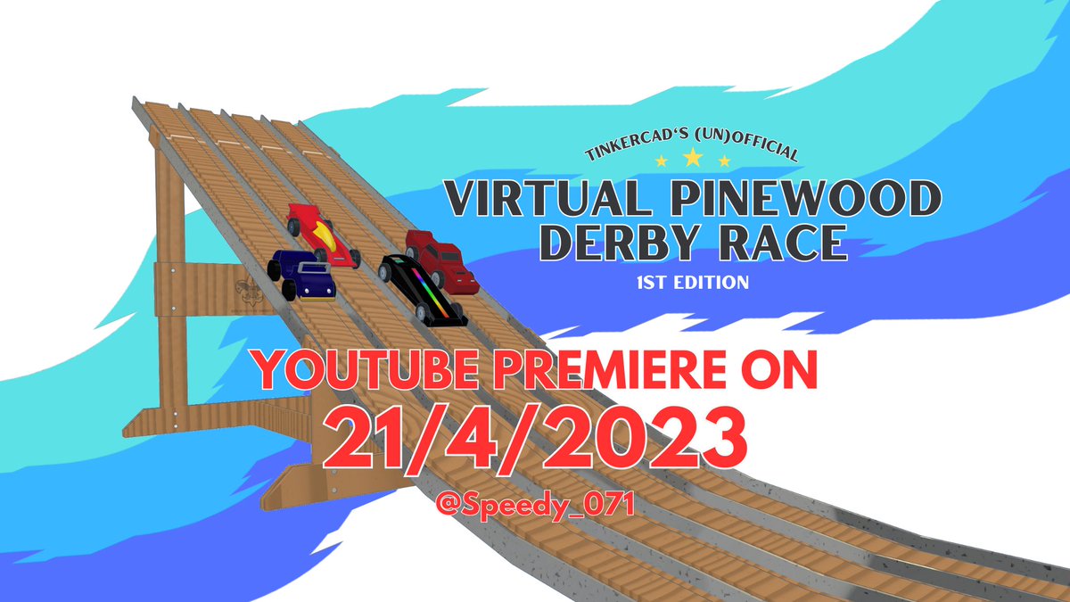 Tcad_Auto_Assoc's tweet image. 12 cars, 1 winner. Which of these amazing vehicles will be the fastest of them all? Find out this Friday, when the TOVPDR1 video premieres at 6:30 EST on YouTube!

Video link: youtube.com/watch?v=UtX5G5…

Tinkercad link: tinkercad.com/things/l1Q4RXF…

#tinkercad #3ddesign #pinewoodderby