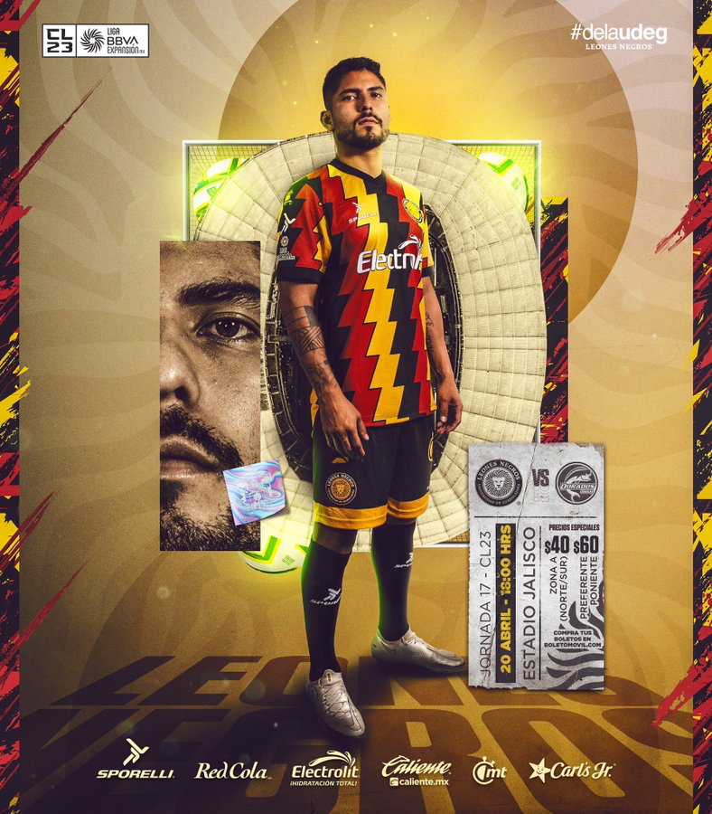 mediotiempo's tweet photo. Gana 1 de los 5 pases dobles que tenemos para el partido de @LeonesNegrosCF este jueves 20 de abril vs. Dorados a las 6 PM. ¿En qué año se inauguró el recinto #DeLaUdeG? 😏 Los primeros 5 en contestar bien, ganan 🤩#MTRegalos https://t.co/YBkxLYWjsK