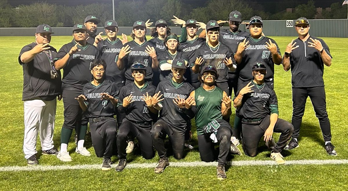 LakeWorthISD's tweet photo. For the first time since 2010, Bullfrog Baseball 🐸⚾ is playoff bound! Congratulations to the players and coaches for this achievement. Once the playoff game is set, an announcement will be made on social media. #GoBullfrogs #WorthIt https://t.co/HWUghDING5