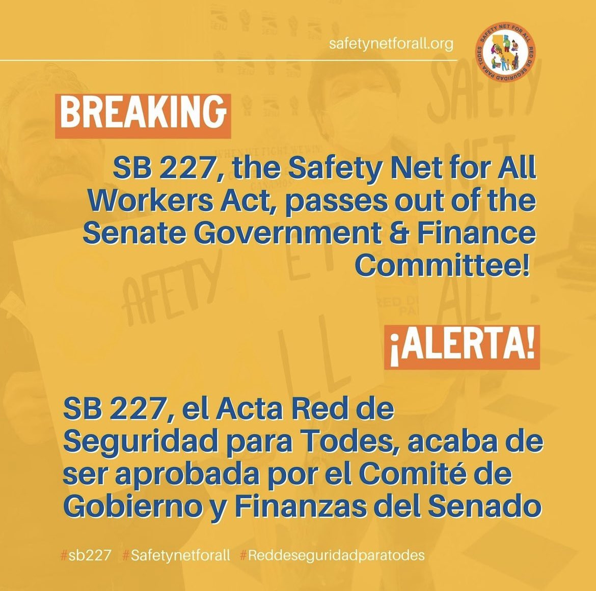 California debe garantizar que todos los trabajador@s y sus familia obtengan lo que se han ganado y merecen #SB227
@SenMariaEDurazo @GavinNewsom #SafetyNet4all