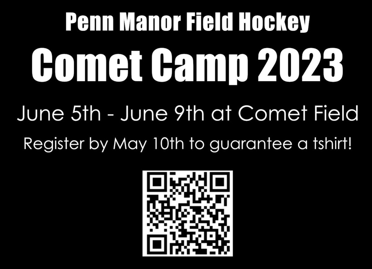 Mark your calendars - it’s time for comet camp!

Camp will run from June 5th - June 8th at Comet Field!

All youth hockey players from any district are welcome to join us! Register by May 10th to guarantee a T-shirt

forms.gle/JzEgWhHNYgHsDd…

We can’t wait to play hockey with you!