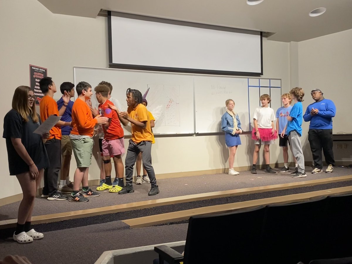 MrsLena12's tweet photo. 5/6 wrote a play adaptation of “Ponies” by Kij Johnson and brought it to the stage for the team’s advisory classes to watch. 100% student driven, it was exciting to see them nurture a passion project from start to finish. https://t.co/WXganzy1Nm