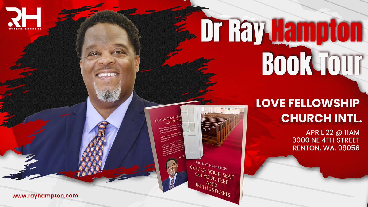 DrRayHampton's tweet photo. NEW BOOK RELEASE 
“Out of Your Seat" book tour. Looking forward to seeing you in Renton,WA. this Saturday!
Books can be ordered at 
https://t.co/nPpiGU6jnx
or https://t.co/AufclgmcEA
@JoanWrightGood https://t.co/pgkxyzrP0E