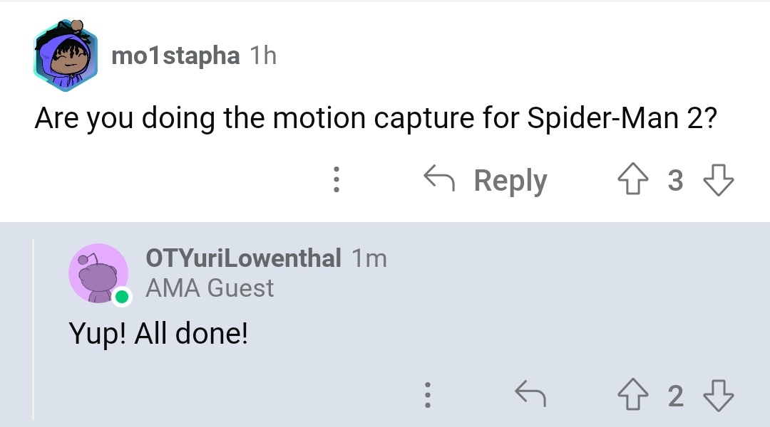 Blasty on Twitter "RT SpiderMan3news During a reddit Q&A Yuri