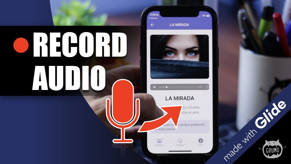 grumomigs's tweet photo. Yes! Now you can record audio directly from your Glide app! I've already implemented it on an app where users can record their own versions of my Mom's poems → https://t.co/QgTy0p5njS

#nocode #madewithglide https://t.co/Yd2WuP3F3D